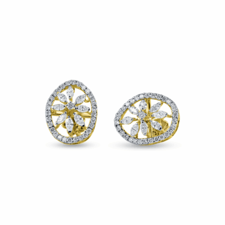 Golden Gleam: Classic Diamond Stud Earrings