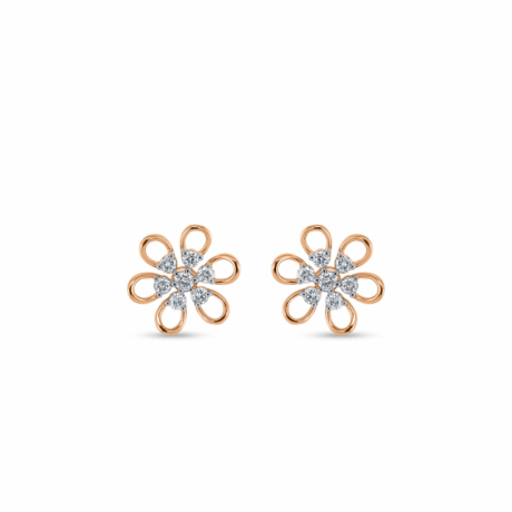 Rosé Dazzle: Rose Gold Diamond Studs for Women