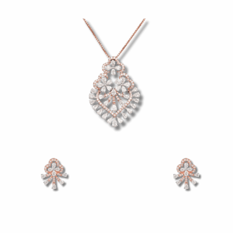 Classic Sparkle: Diamond Pendant Set for Women