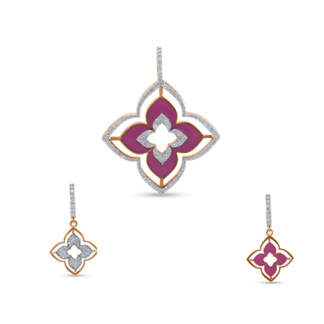Ethereal Sparkle: Pendant Set with Matching Studs