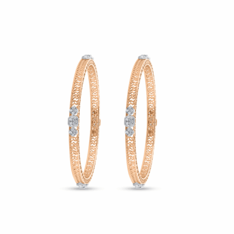 Modern Twist: Diamond Bangle in Rose Gold