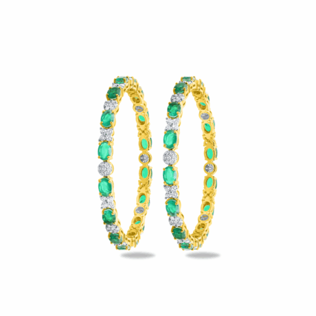 Minimal Sparkle: Diamond Bangle in Yellow Gold