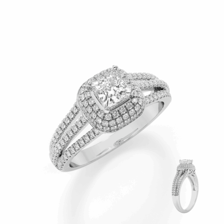 Princess Cut Solitaire Diamond Ring in 18Kt Gold