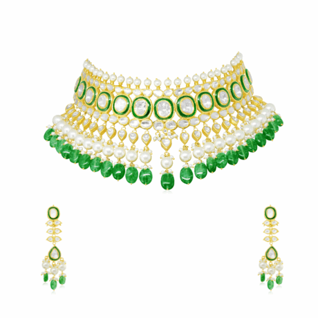 Luxury Bridal Jadau Set with Traditional Craftsmanship