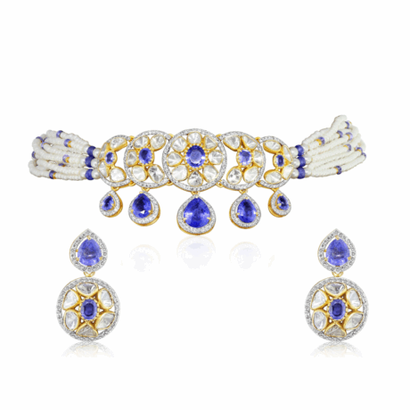 Pearl-Edged Open Polki Choker