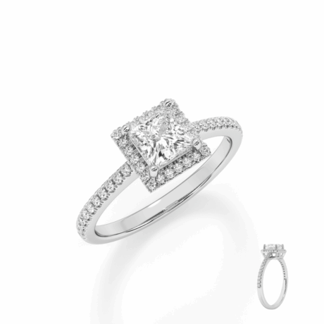 Regal Sparkle: Princess Solitaire Ring for Her