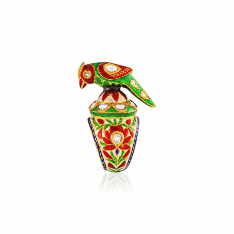 Statement Jadau Ring with Meenakari Enamel