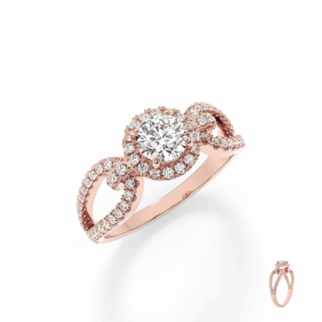 Dainty Solitaire Diamond Ring in Rose Gold
