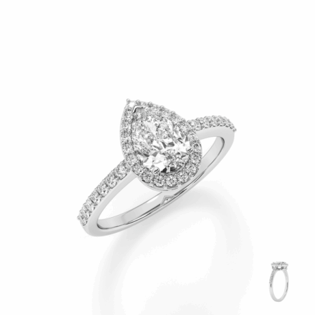 Pear-Cut Solitaire Diamond Ring in 18Kt Gold