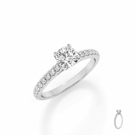 Oval-Cut Solitaire Diamond Ring in 18Kt Gold