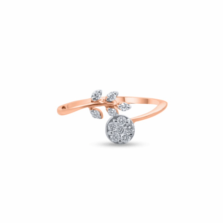 Floral Vine Diamond Ring in Rose Gold