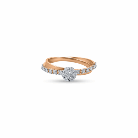 Petite Floral Diamond Band Ring