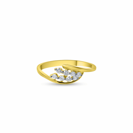 Minimal Diamond Ring in 18Kt Gold for Daily Wear