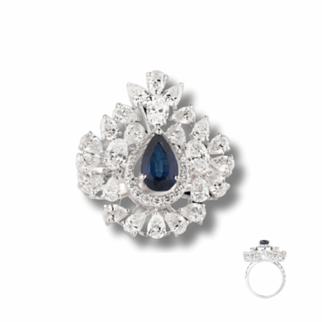 Vintage Floral Dome Diamond Ring