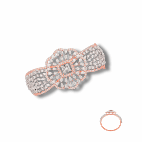 Regal Twist: Diamond Kada Bracelet in 18Kt Gold