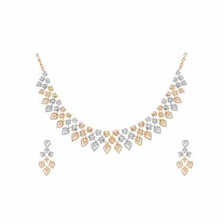 Whisper Shine: Simple Diamond Necklace Set in 14Kt Gold
