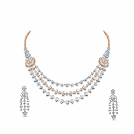 Royale Radiance: Diamond Bridal Necklace Set