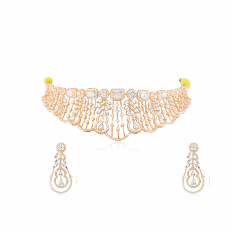 Regal Bloom: Diamond Bridal Choker