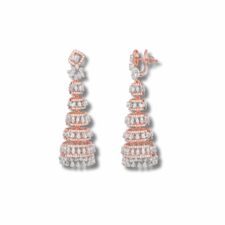 Heirloom Shimmer: Multi-Cut Diamond Dangling Earrings