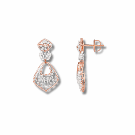 Trellis Glow: Designer Diamond Dangler Earrings