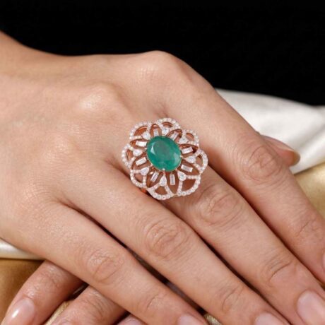 Emerald Diamond Cocktail Ring