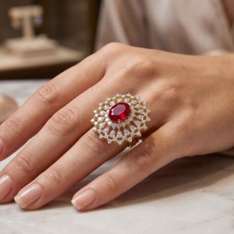 Ruby & Diamond Cocktail Ring