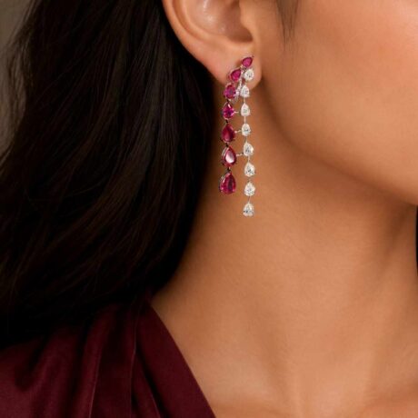 Ruby and diamond Earrings