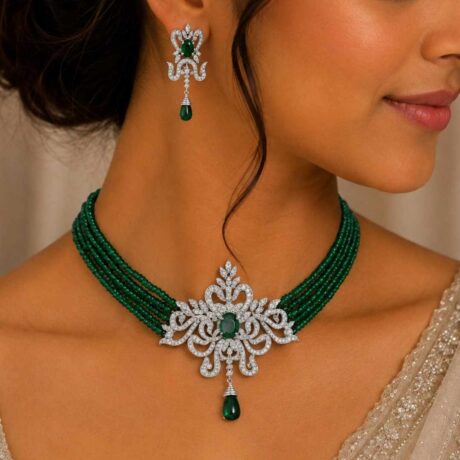 luxury emerald bead choker