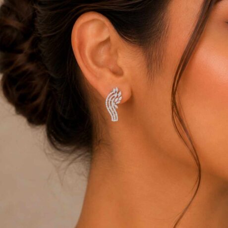 modern leaf-inspired ear climber Bali