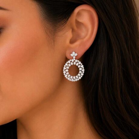 timeless diamond halo hoop