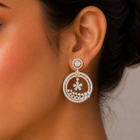 contemporary double-circle designer earring