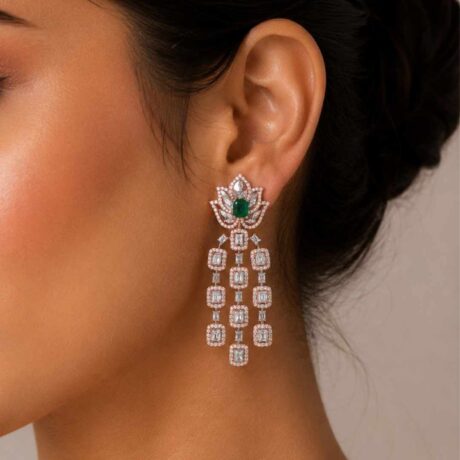 lotus-inspired floral danglers