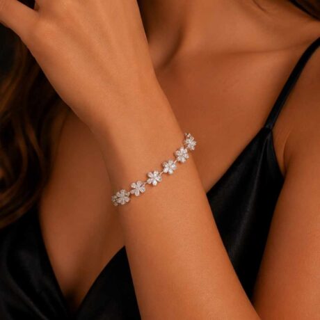 floral diamond motif bracelet
