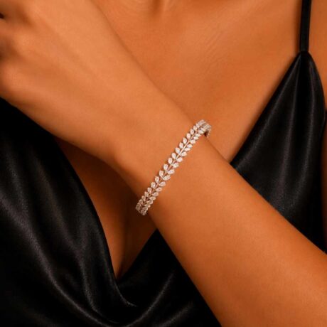 Diamond Leaf Vine Bangle