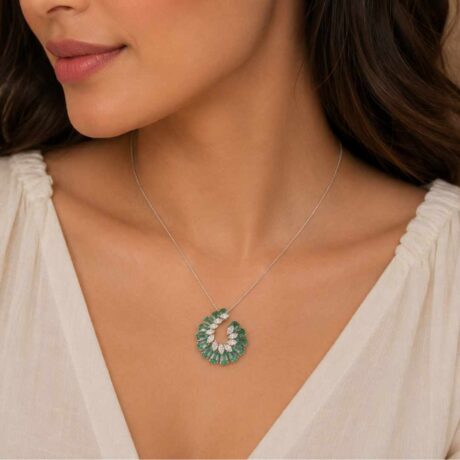 Emerald Halo Pendant